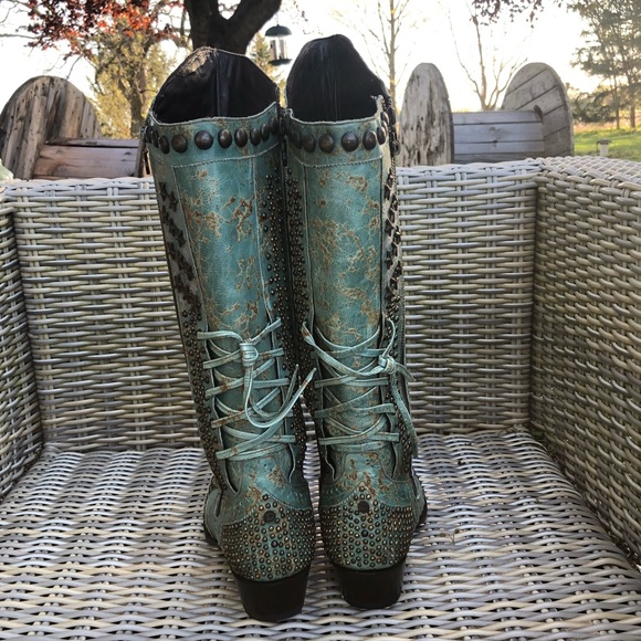 Double D Ranch Killa Flag Boots 9.5 Cowboy Lane - Picture 8 of 16